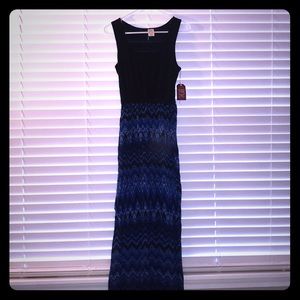 Black and Blue Maxi Dress